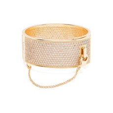 에디보르고 12K yellow gold Pavé Safety Chain cuff
