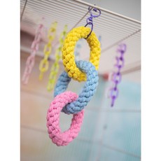 懸掛三環攀爬繩 秋千 金絲熊 松鼠 蜜袋鼬 攀爬玩具, 三環攀爬繩