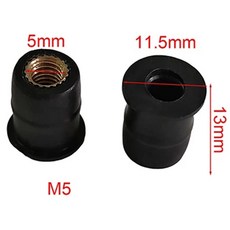 M4 M5 M6 오토바이 앞 유리 앞 유리 나사 볼트 너트 10/20/50/100pcs 미터법 고무 잘 너트 패스너 나사, 02 M5 Convex, 01 100pcs