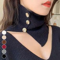 도톰 니트 단추 터틀넥 워머 ELS-110