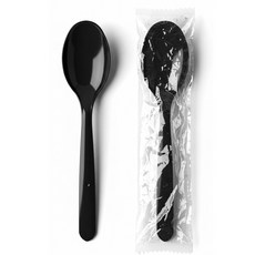 일회용수저 검정일회용 숟가락 배달수저, 300개입, 1개