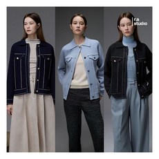 [라스튜디오] [핫딜][최초가 69 000원] 울블렌디드 여성 스티치 니트자켓