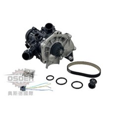 奧斯德VAG 3合1電子水幫浦 節溫器 適用於EA888三代引擎 06L121012L 捷克製, 1個, 副廠精品-改良版(含皮帶+小水管)