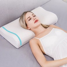 텍스스테드 목편한 숙면 메모리폼 경추베개, 화이트, 1개