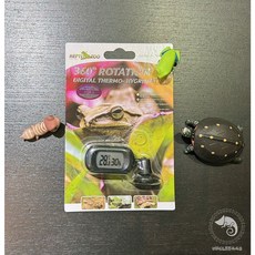 蛋叔叔-REPTIZOO電子溫濕度計-直式 LED 觀測 熱點/冷點 雨林缸 溫度計 濕度計 檢測 睫角守宮 變色龍, 1個, 橫式