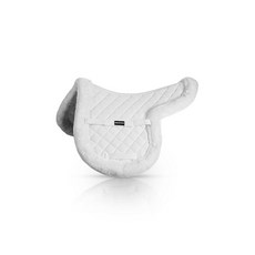 울트라 플리스 트림으로 쇼 점프를 위한 에퀴나비아 아이즈볼 모양의 잉글리시 안장 패드, White, Large