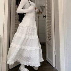 유니온 여성 펀칭 캉캉 A라인 스커트