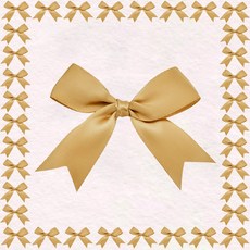 공단리본 선물포장용 완성리본 고급리본포장 50개 세트, 골드