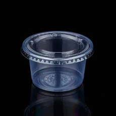 8온스 일회용 플라스틱 컵 (돔형 뚜껑 포함) 투명 디저트 미니 파르페 애피타이저 용기 (아이스크림 과일, 04 50 Sets