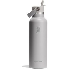Hydro Flask 하이드로 플라스크 - 표준 입구 음료수 병 621ml 21온스 스트로우 뚜껑 포함 진공 단열 재사용 가능 스테인리스 스틸 누수 방지 온수 및 냉수용 버치, 1개
