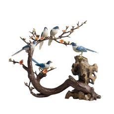 銅作TUMZUO 五福臨門全黃銅手工銅雕 高溫著色彩色顏料手繪 居家裝飾/收藏/送禮/擺設