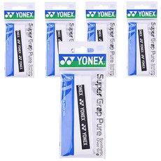 요넥스 Super Grap Pure 그립 AC-108EX 5p, 화이트, 5개
