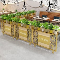 餐廳護欄裝飾火鍋店卡座隔斷鐵藝圍欄飯店隔欄柵欄矮隔墻 KQYY, 150*16*120（金色）