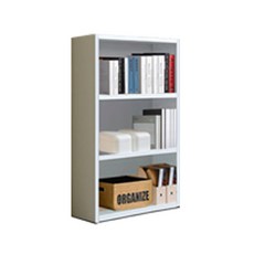 PET 3단600 책장 화이트, 아카시아