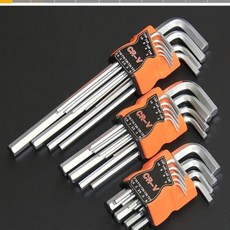 L 타입 양단 스크루드라이버 육각 렌치 세트 알렌 키 플랫 볼 Torx 스타 헤드 스패너 수공구 9 개, [01] NJ 155 그램, 1개