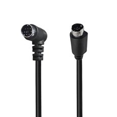 Jasavdio S-Video 케이블 미니 Din 7핀 S 비디오 케이블 앵글 수 - 수 커넥터 미니 7핀 DIN S-비디오 앵글 수 - 수 케이블 TV 수신기 TV 모니, 10FT