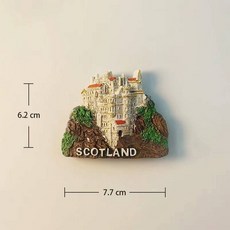 냉장고 자석 기념품 유럽 스코트랜드 에딘버러 성 여행 3D 페인팅 건축 장식 마그네틱 스티커, aa