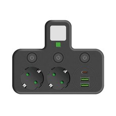USB 멀티코드 전원 하이탭 콘센트 핸드폰 충전용, 1개, 8623UL[블랙], 1cm