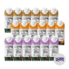 빙그레 더단백 드링크 프로틴음료 3종 혼합(초코6+카라멜6+커피6) 총 18개, 250ml, 18팩