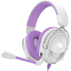 마이크가 장착된 IMYB A88 게이밍 헤드셋 오버이어 헤드폰 PS5 Xbox One 시리즈 X/s PS4 컴퓨터 노트북 맥 닌텐도 게이머(블루)용 스테레오 유선, 퍼플