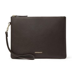 ECLATIS DORIS&JACKY 램스킨 여성 스런 가죽 손목 클러치 지갑 소프트 디자이너 슬림 휴대폰 파우치 백 탈착식 스트랩 포함 염소-오프 화이트 301638, 염소가죽-다크 브라운, 다크 브라운