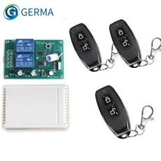 GERMA 433Mhz 범용 무선 원격 제어 스위치 DC 12V 2CH RF 릴레이 수신기 모듈 + 채널, 03 3 RC and 1 Receiver