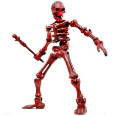 라푸유 막마 구체관절피규어 자석형 해골 액션피겨 구체관절 피규어 자유롭게 움직이는 캐릭터 구체관절인형 악마피규어 흑기사 액션피규어, 1개, 레드, 135mm