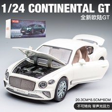 Bentley 賓利 Continental GT 模型車 聲光迴力車 1:24 合金汽車模型, 白色(橘內裝), 1個