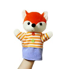 卡通動物 手偶毛絨玩具 講故事套手指偶娃娃 公仔, 1個, 手偶 小狐狸