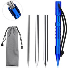 파라코드 매듭 도구 말린 스파이크 3피스 FID 스테인리스 스틸 바늘 가죽 로프 코드 작업용 끈 파란색, Black