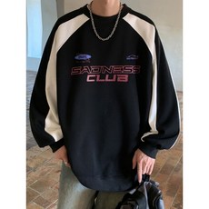 寬鬆撞色國潮風男士衛衣，春秋新款重磅機車外套，學生休閒套頭上衣, 咖啡色（拼接機車服）,L