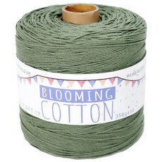 털실나라 미니콘 블루밍 코튼 18합 코마면사 뜨개실 350g, 39 카키, 1개