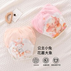 寶寶如廁訓練褲 夏季薄款 網眼透氣, 升級款防滲 公主兔 花叢大象, 1個