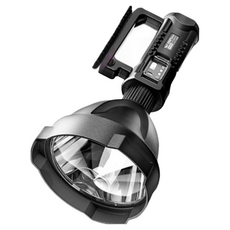 【強光爆亮贈三腳架】四核P90 LED探照燈手電筒 強光遠射探照燈 露營燈 照明手電筒 多功能手提, 1個, 【強光爆亮，贈三腳架】四核 P90手電筒, Black