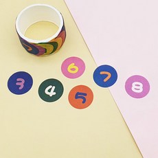 다꾸용품 스티커 숫자 원형 데코 롤스티커