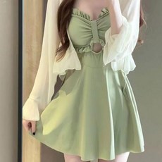 프릴 드레스 체형커버 사계절 데이트룩 깔끔한 캐주얼+지알트레이딩Shop