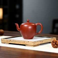 宜興手工紫砂壺原礦大紅袍泥紫砂茶壺家用美人肩紫砂壺, 1個, 美人肩260毫升大紅袍泥