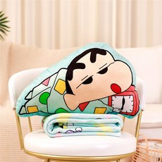 크레용신짱 캐릭터 디자인의 쿠션 담요 어린이용 수면용 쿠션 담요, 알람 시계 모델