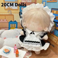 인형 메이드 원피스 프릴 앞치마 코스튬 의상 20cm, 20CM dolls-1