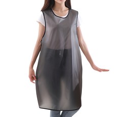 Meo TPU背心式簡約防水長款圍裙, 黑色, 1個