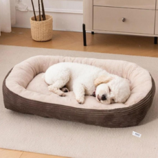 프리픽 통세탁 강아지 마약 방석 푹신한 쿠션 침대, 1개, 브라운