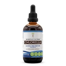 Secrets of the Tribe Chlorella 팅크 알코올 프리 액체 추출물 클로렐라(피레노이도사) 건조 조류 (118.3ml(4액량 온스), 4 Fl Oz (Pack of 1), 1개
