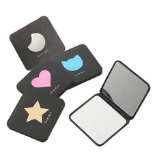 1+1 휴대용 미니 손거울 세트, 2개, 달