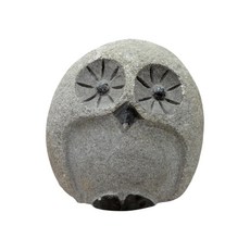 可愛貓頭鷹石雕 花園擺飾 戶外庭院裝飾 石頭工藝品 園藝造景, 貓頭鷹雕3S型10-15*H10-13cm