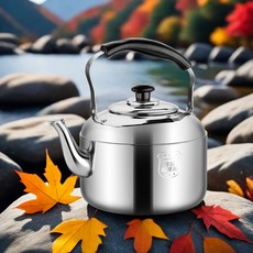 304不銹鋼鳴音燒水壺 大容量煮水壺 電磁爐煤氣爐通用, 1個, 特厚-410材質 約盛6斤水-帶贈品