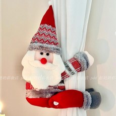 甜蜜cosmetics 聖誕節窗簾扣 環保材質 卡通聖誕老人造型 節日裝飾 窗簾固定繩 抱扣 家居配飾, 1個, 聖誕老人//創意窗簾綁帶裝飾