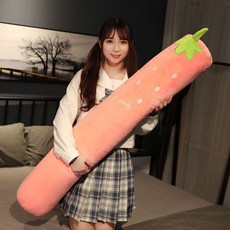 長條抱枕 側睡夾腿枕 圓柱陪睡枕 可拆洗床縫填充神器, 草莓 獨立內膽 可拆洗 ,65cm 尺寸包含頂部裝飾
