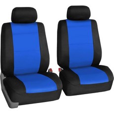 FH 그룹 방수 네오프렌 카시트 커버 전면 세트 - 수납 포켓이 있는 유니버설 핏 앞좌석 자동차 SUV 및 밴용 에어백 호환 시트 빨간색, Blue, Front Set