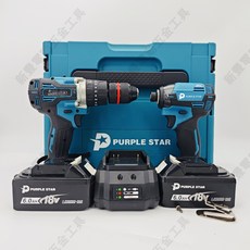 18v 衝擊電鑽 電動起子機 DT002G起子機 DHP481 電鑽 衝擊起子機 電動工具 電鑽 扳手 起子機 紫星, 1個, 電鑽+002起子【6A兩電一充】原裝箱