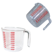 때깔좋은집 강화 베이직 내열 계량컵 눈금 드립 커피 비이커 베이킹 손잡이 주방용품 전자레인지 폴리카보네이트 2000ml, 1개